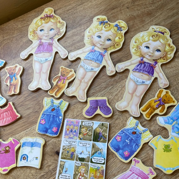 Other - T.S. Shure Teeny Tiny Triplets Wooden Magnetic Dress-Up Dolls